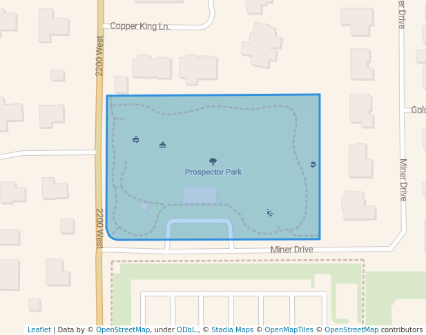 walking in Prospector Park map in South Jordan