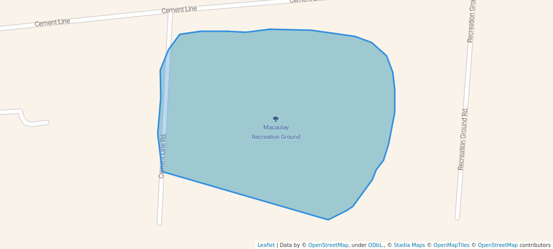 walking in Macaulay Recreation Ground map in Union