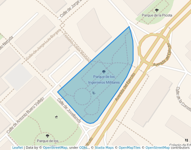 walking in Parque de los Ingenieros Militares map in Guadalajara