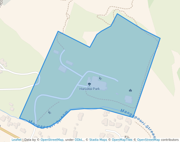 walking in Haruātai Park map in Ōtaki