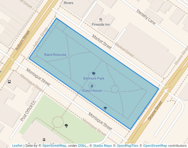 walking in Belmore Park map in Goulburn