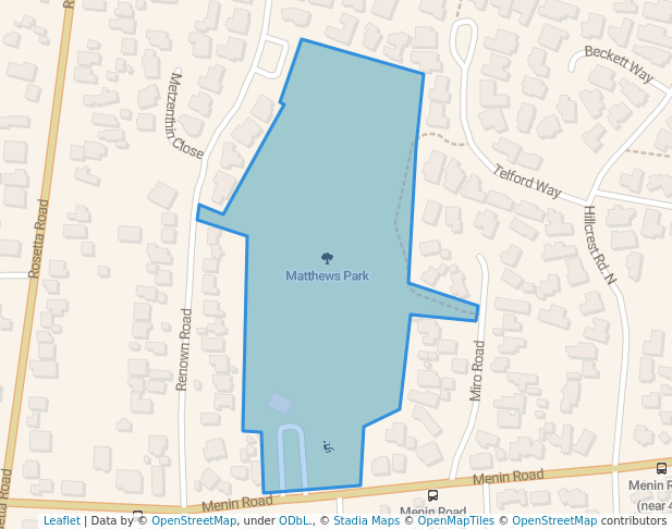 walking in Matthews Park map in Paraparaumu