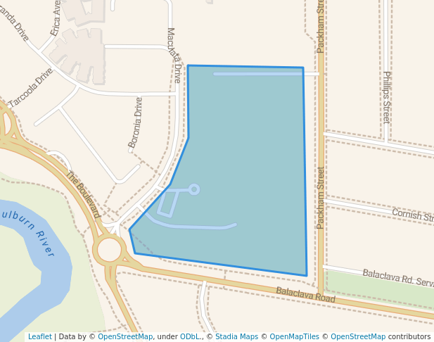 walking in Chas Johnson Park map in Shepparton