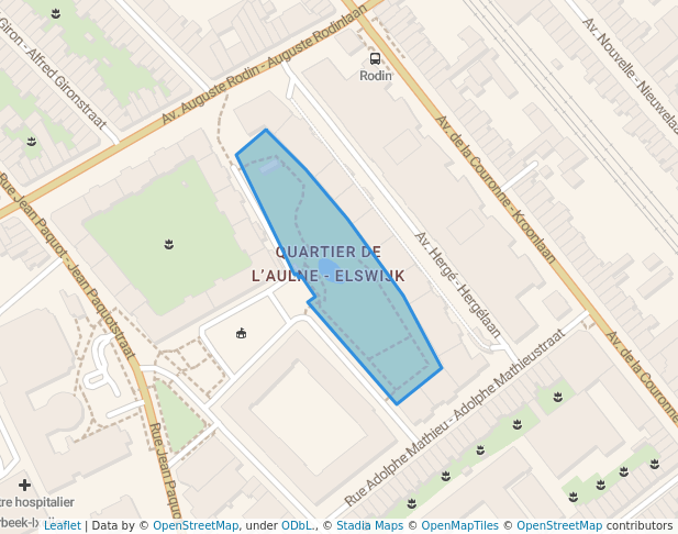 walking in Parc Albert II - Albert II park map in Ixelles