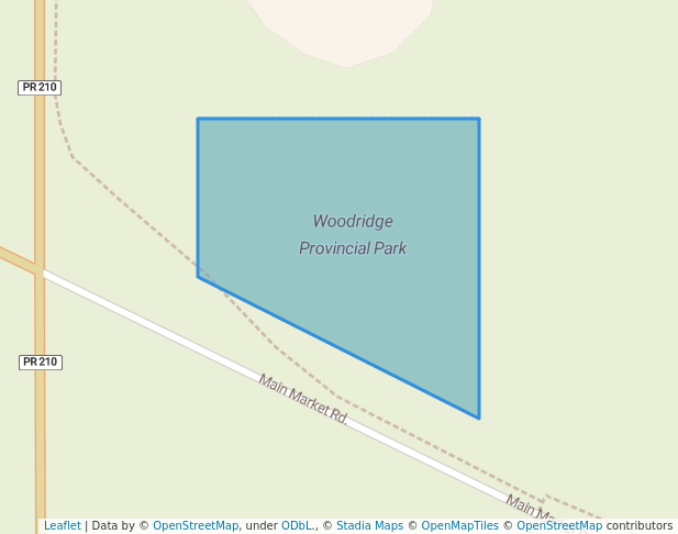 walking in Woodridge Provincial Park map in Rosa