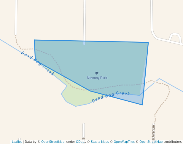 walking in Novotny Park map in Winthrop Harbor