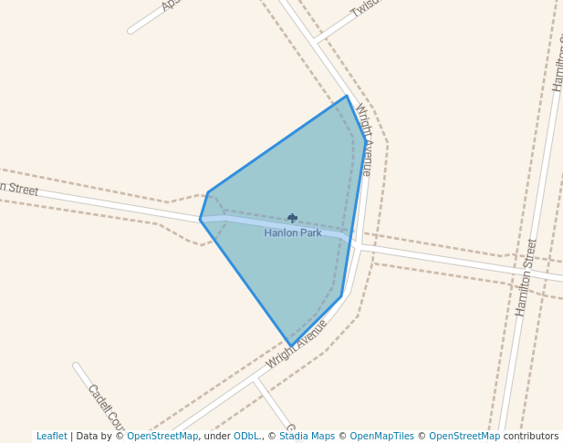 walking in Hanlon Park map in Shepparton