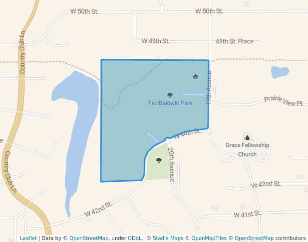 walking in Ted Baldwin Park map in Kearney