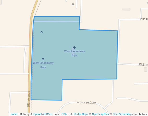 walking in West Lincolnway Park map in Kearney