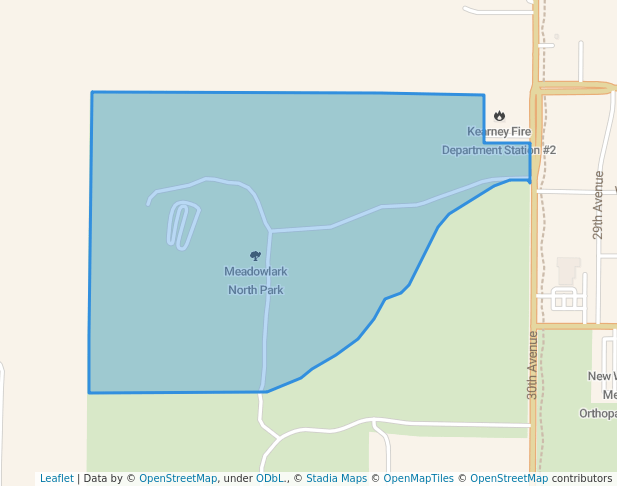 walking in Meadowlark North Park map in Kearney