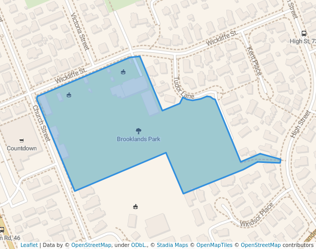 walking in Brooklands Park map in Mosgiel
