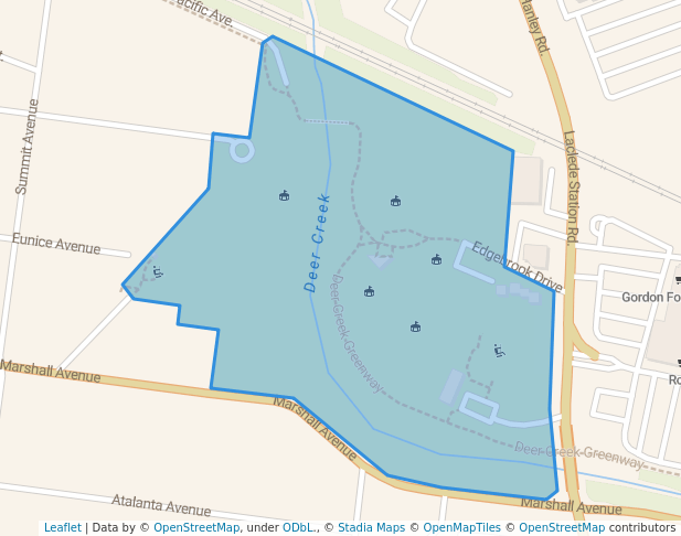 walking in Deer Creek Park map in Maplewood