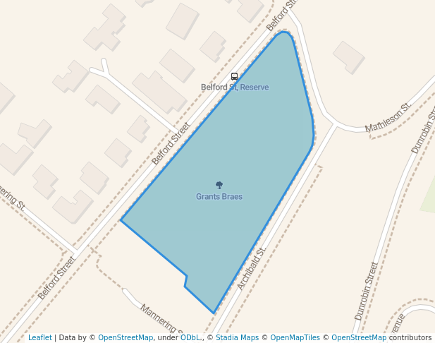 walking in Grants Braes map in Dunedin