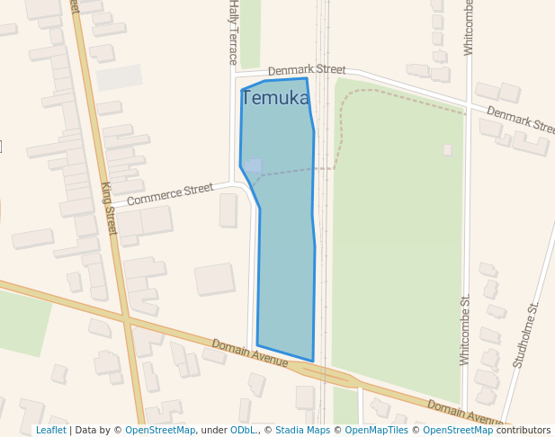walking in Hally Tce Reserve map in Temuka