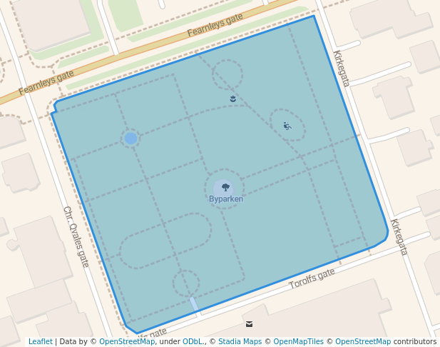 walking in Byparken map in Mosjøen