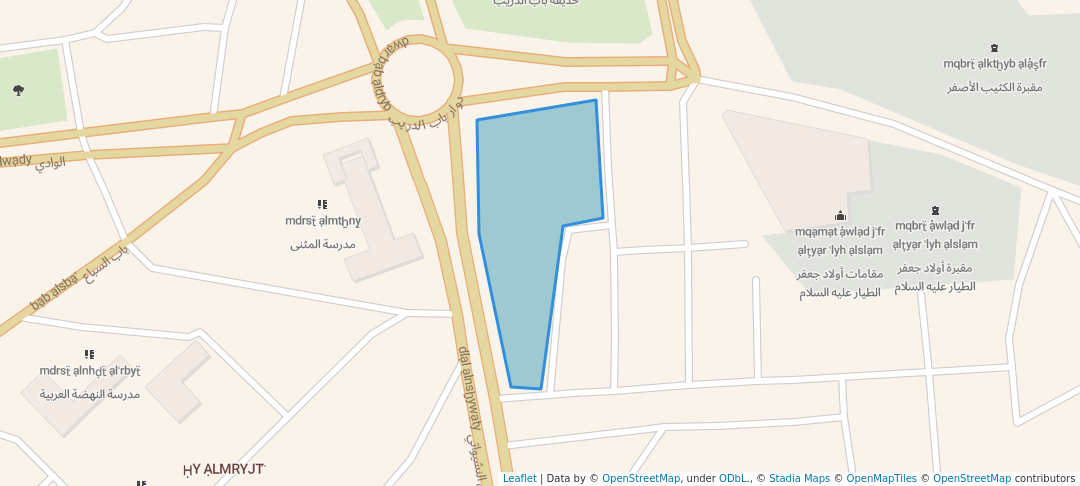 walking in حديقة مستوصف باب الدريب map in Homs‎