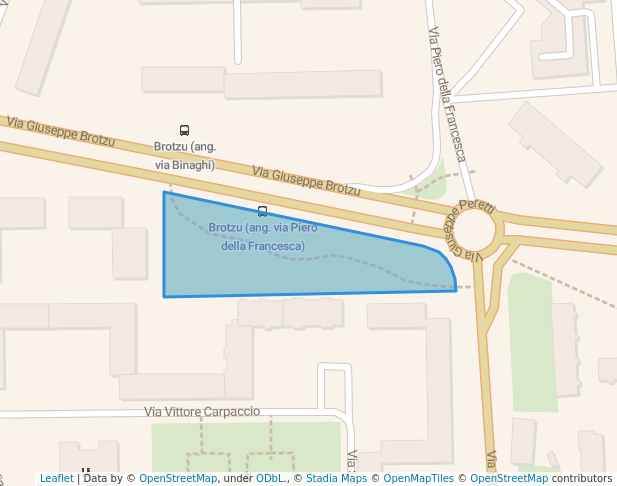 walking in Parco Area fitness Via Brotzu map in Cagliari