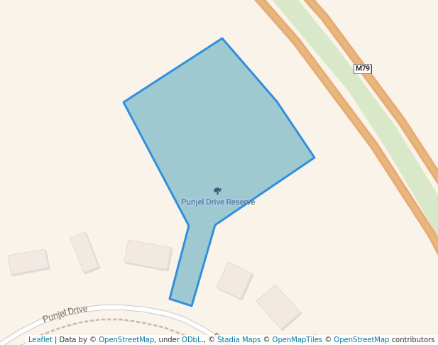 walking in Punjel Drive Reserve map in Diggers Rest