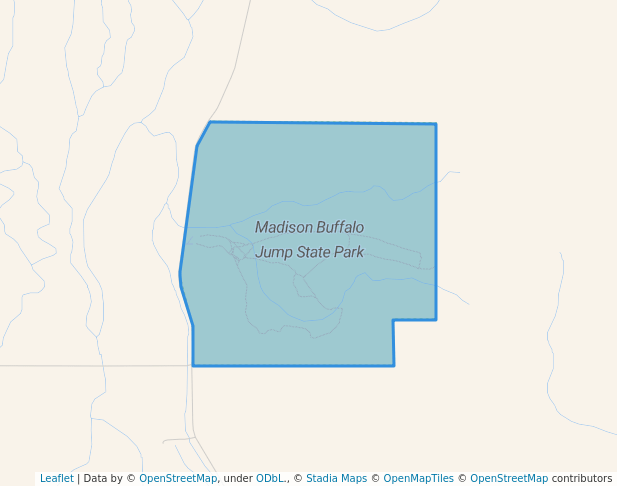 walking in Madison Buffalo Jump State Park map in Three Forks