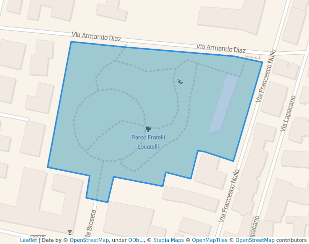 walking in Parco Fratelli Locatelli map in Bergamo