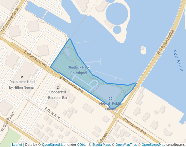 walking in Shattuck Park map in Neenah