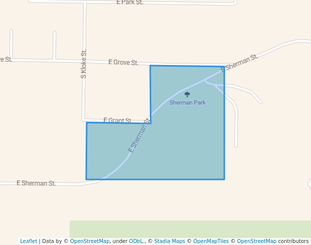 walking in Sherman Park map in West Point