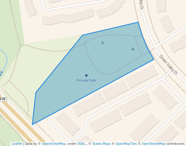 walking in Pioneer Park map in Kitchener