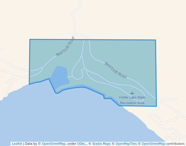 walking in Holter Lake State Recreation Area map in Wolf Creek