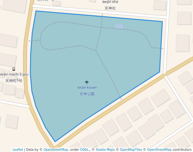 walking in 天神公園 map in Fujisawa