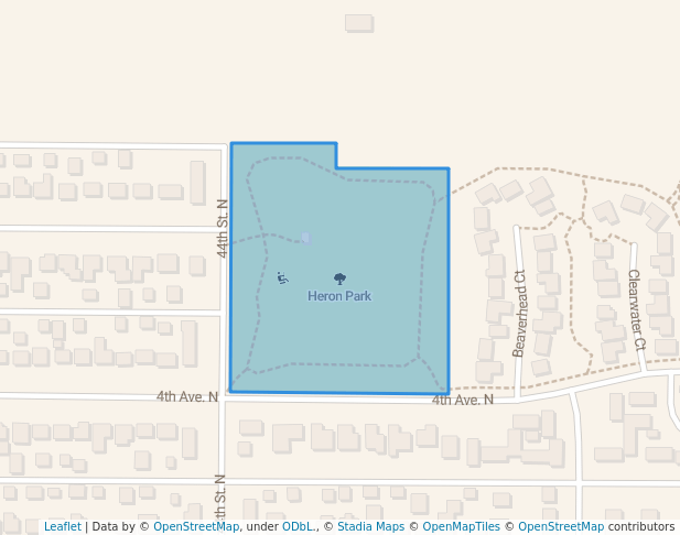 walking in Heron Park map in Great Falls