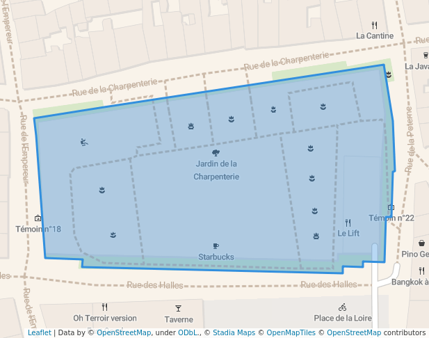 walking in Jardin de la Charpenterie map in Orléans