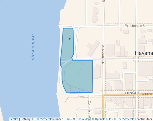 walking in Riverfront Park map in Havana