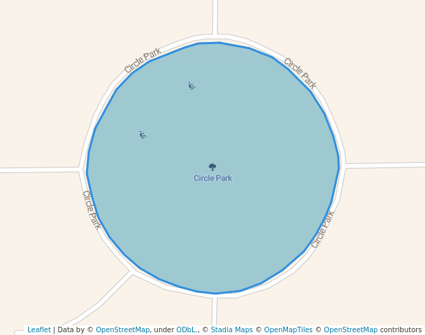 walking in Circle Park map in Parsons