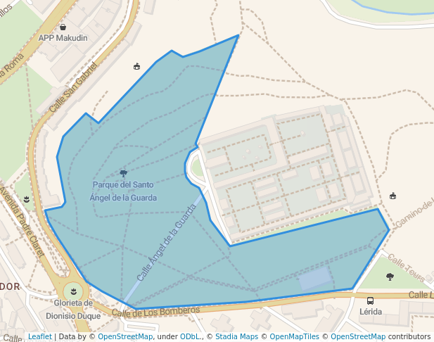 walking in Parque del Santo Ángel de la Guarda map in Segovia