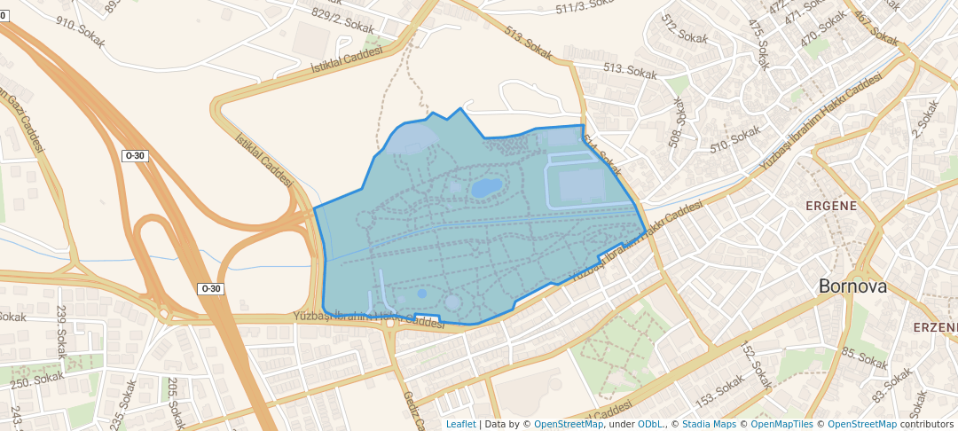 walking in Aşık Veysel Rekreasyon Alanı map in İzmir