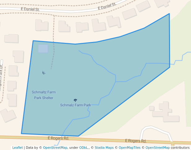 walking in Schmalz Farm Park map in Bloomington