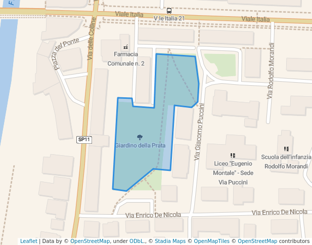 walking in Giardino della Prata map in Pontedera