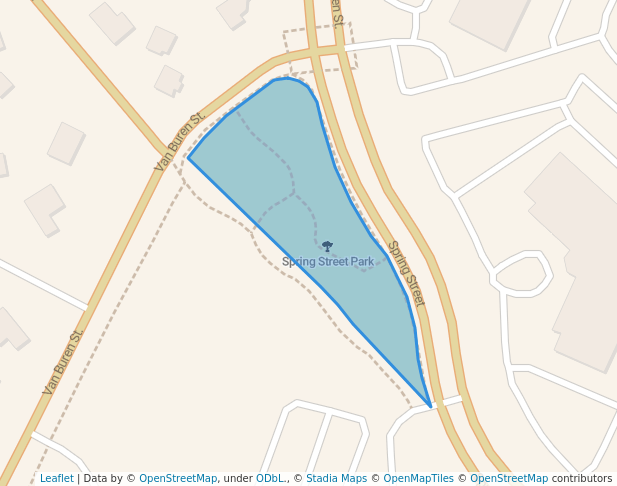 walking in Spring Street Park map in Herndon