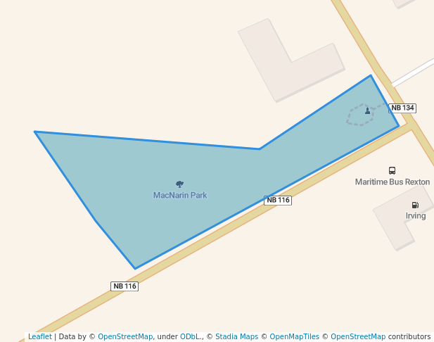 walking in MacNarin Park map in Rexton