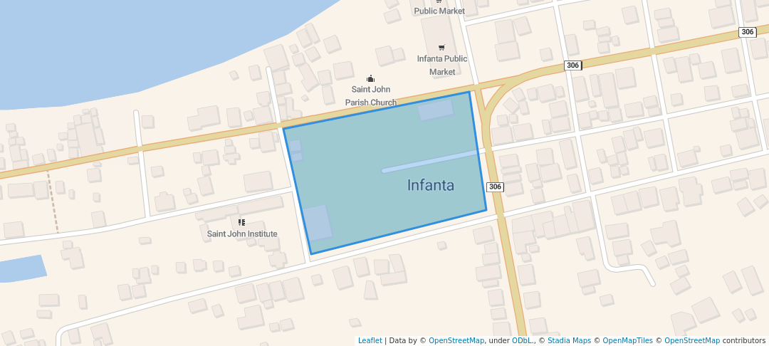 walking in Infanta Town Plaza map in Infanta