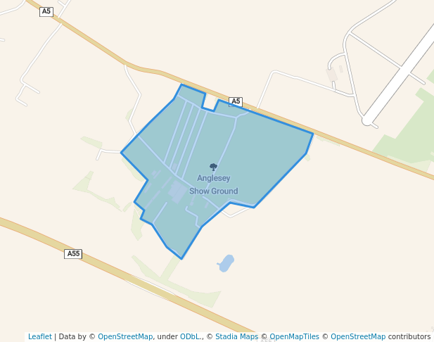 walking in Anglesey Show Ground map in Gwalchmai