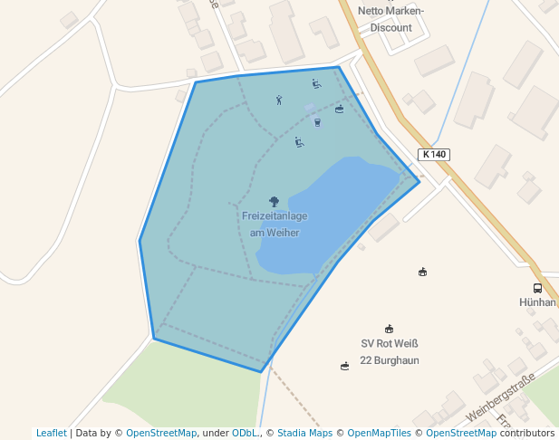 walking in Freizeitanlage am Weiher map in Burghaun