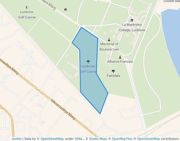 walking in Lucknow Golf Course map in Lucknow