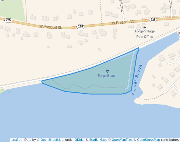 walking in Forge Beach map in Westford