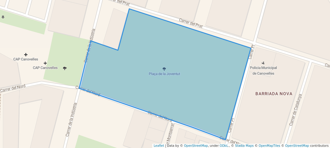 walking in Plaça de la Joventut map in la Barriada Nova