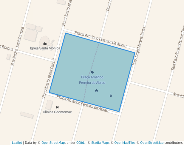 walking in Praça Américo Ferreira de Abreu map in Uberlândia