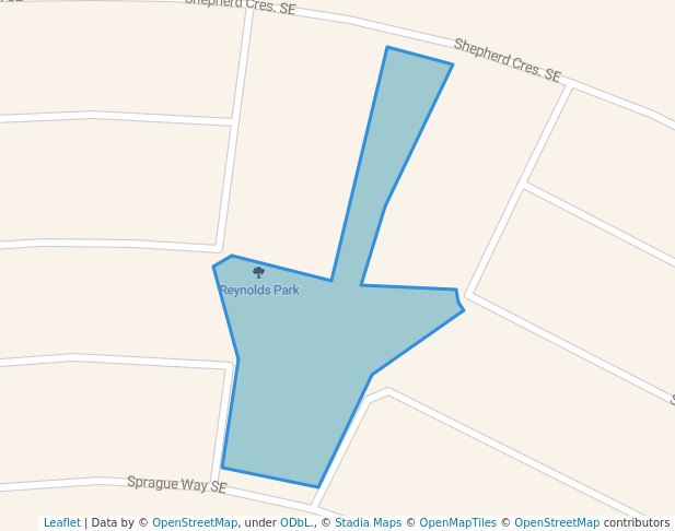 walking in Reynolds Park map in Medicine Hat