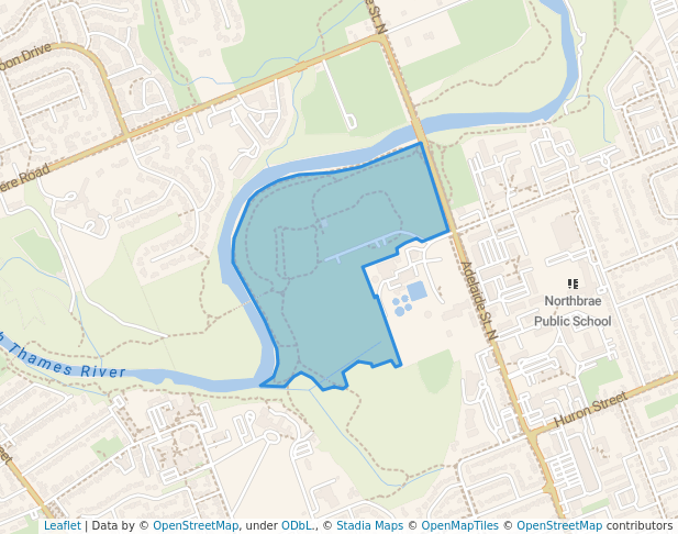 walking in North London Athletic Fields map in London