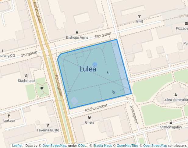 walking in Luleå Stadspark map in Luleå