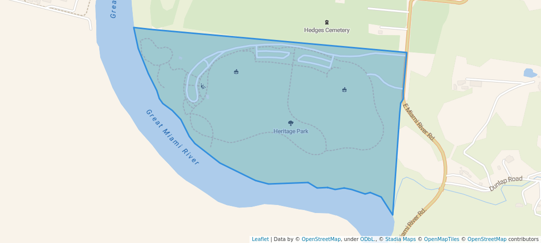 walking in Heritage Park map in Cincinnati